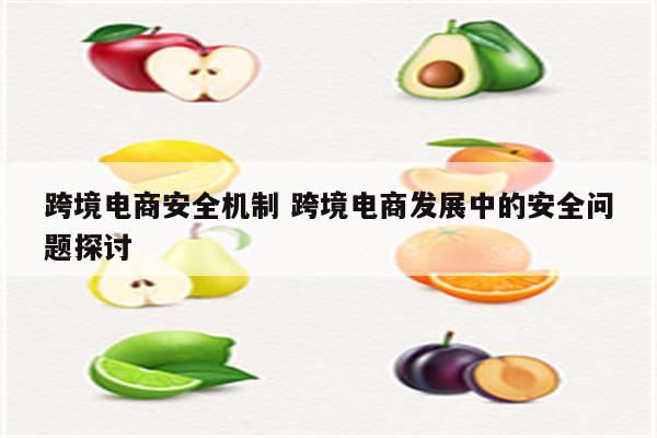 跨境电商安全机制 跨境电商发展中的安全问题探讨