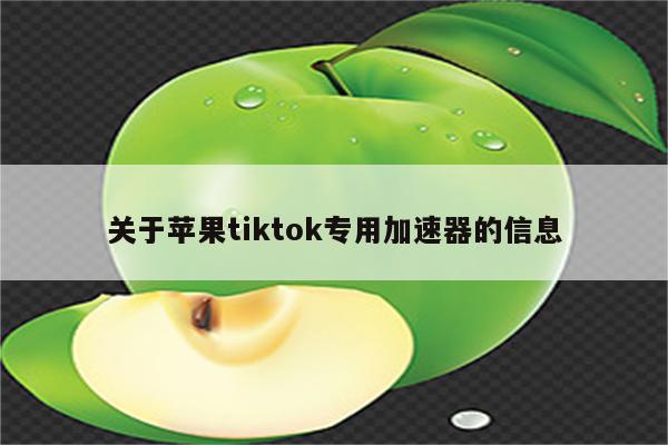 关于苹果tiktok专用加速器的信息