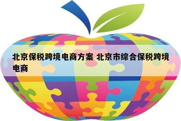 北京保税跨境电商方案 北京市综合保税跨境电商