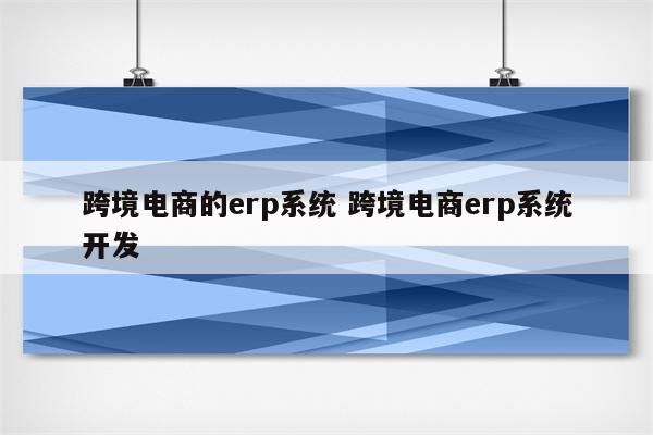 跨境电商的erp系统 跨境电商erp系统开发