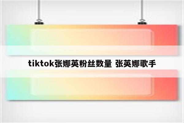 tiktok张娜英粉丝数量 张英娜歌手