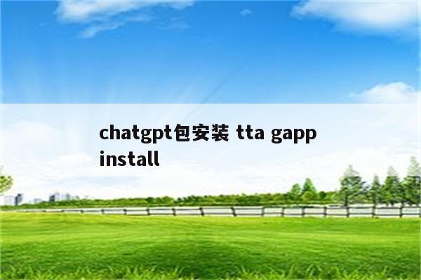 chatgpt包安装 tta gapp install