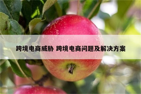 跨境电商威胁 跨境电商问题及解决方案