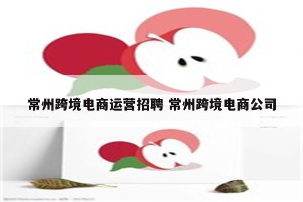 常州跨境电商运营招聘 常州跨境电商公司