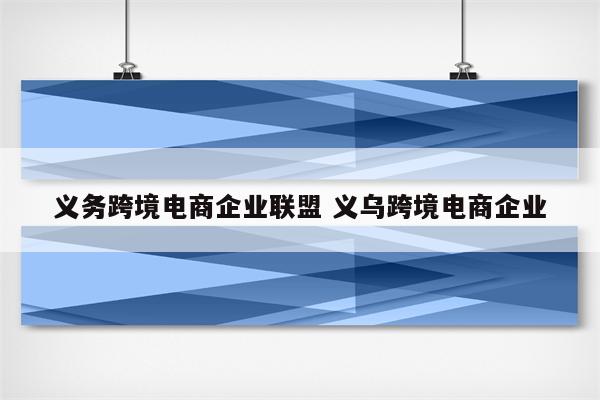 义务跨境电商企业联盟 义乌跨境电商企业