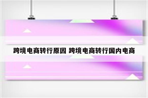 跨境电商转行原因 跨境电商转行国内电商