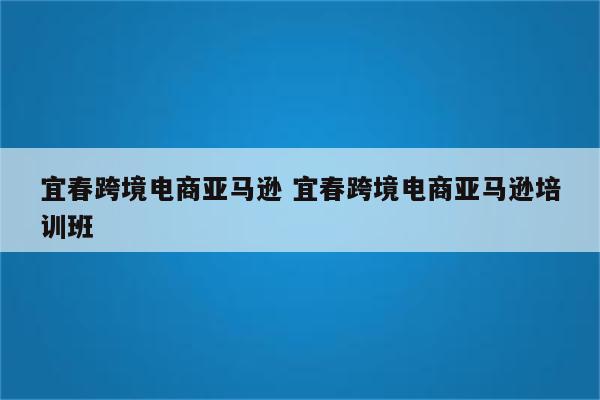 宜春跨境电商亚马逊 宜春跨境电商亚马逊培训班