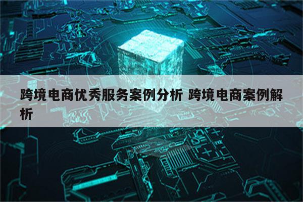 跨境电商优秀服务案例分析 跨境电商案例解析