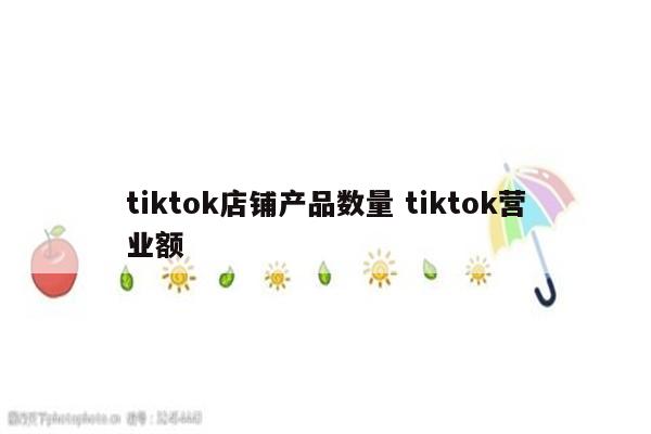 tiktok店铺产品数量 tiktok营业额