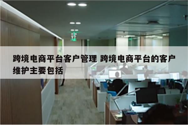 跨境电商平台客户管理 跨境电商平台的客户维护主要包括
