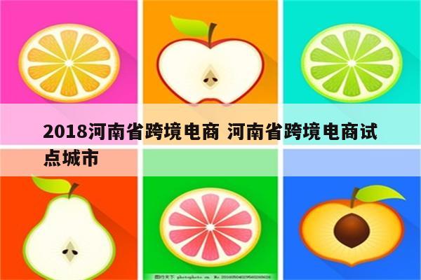 2018河南省跨境电商 河南省跨境电商试点城市