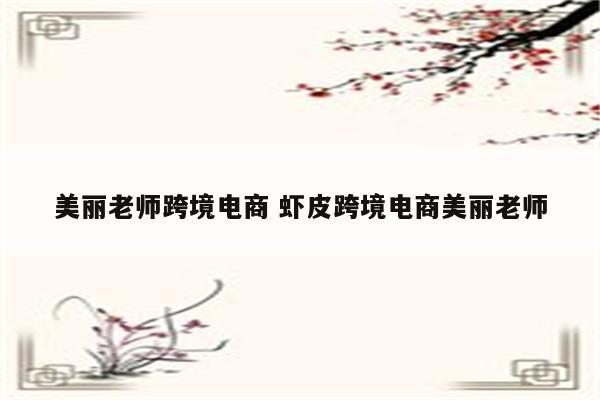 美丽老师跨境电商 虾皮跨境电商美丽老师