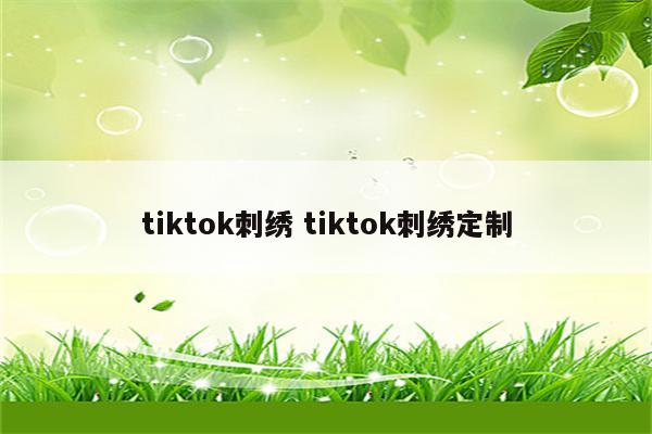 tiktok刺绣 tiktok刺绣定制