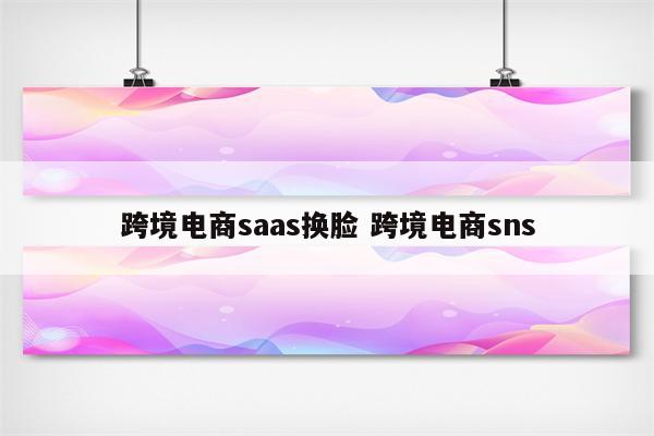 跨境电商saas换脸 跨境电商sns