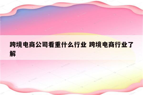 跨境电商公司看重什么行业 跨境电商行业了解
