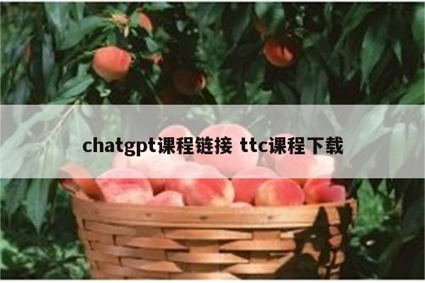 chatgpt课程链接 ttc课程下载