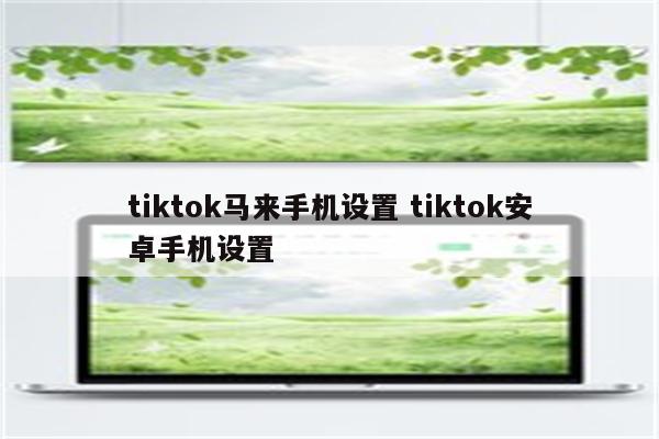 tiktok马来手机设置 tiktok安卓手机设置
