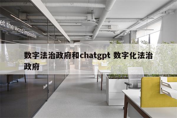数字法治政府和chatgpt 数字化法治政府