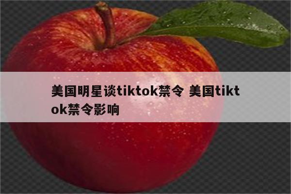 美国明星谈tiktok禁令 美国tiktok禁令影响