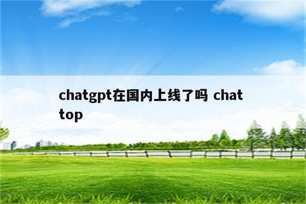 chatgpt在国内上线了吗 chat top