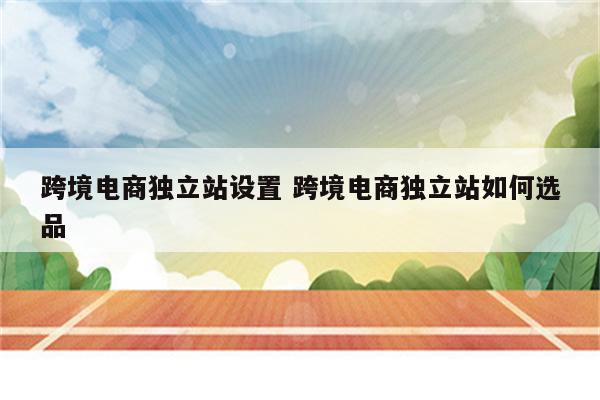 跨境电商独立站设置 跨境电商独立站如何选品