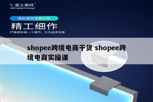 shopee跨境电商干货 shopee跨境电商实操课