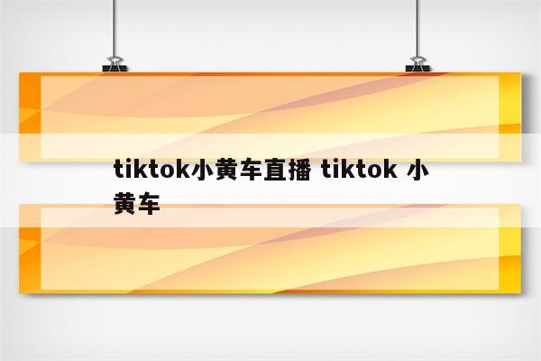 tiktok小黄车直播 tiktok 小黄车