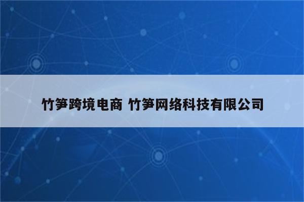 竹笋跨境电商 竹笋网络科技有限公司