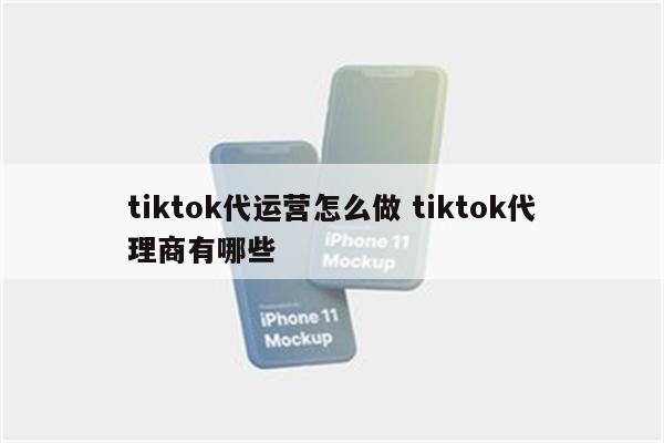tiktok代运营怎么做 tiktok代理商有哪些