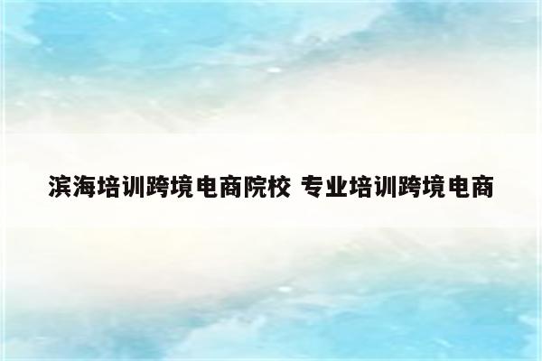 滨海培训跨境电商院校 专业培训跨境电商