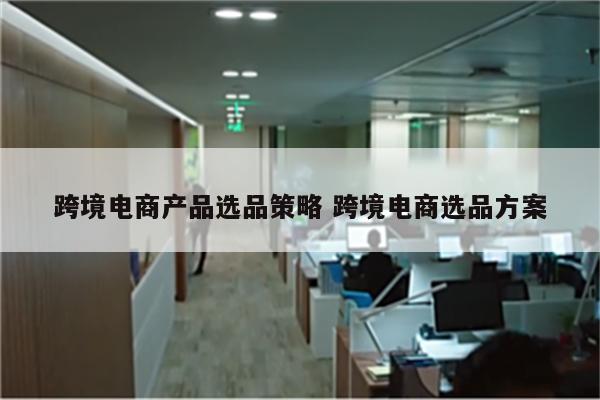 跨境电商产品选品策略 跨境电商选品方案