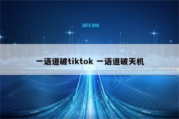 一语道破tiktok 一语道破天机
