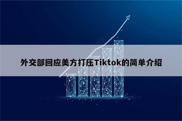 外交部回应美方打压Tiktok的简单介绍