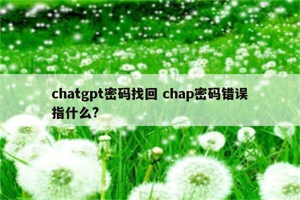 chatgpt密码找回 chap密码错误指什么?