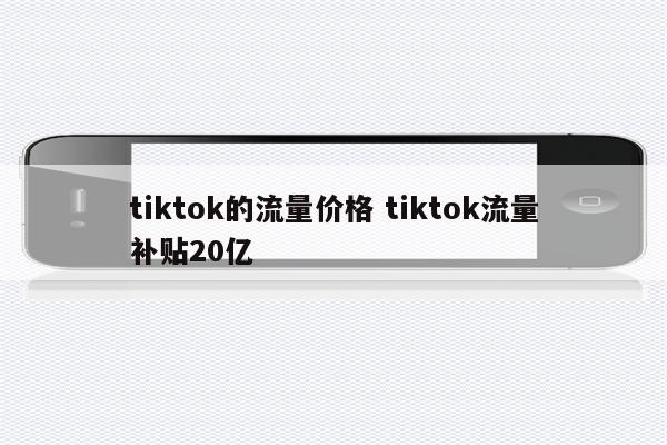 tiktok的流量价格 tiktok流量补贴20亿
