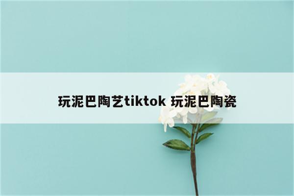 玩泥巴陶艺tiktok 玩泥巴陶瓷