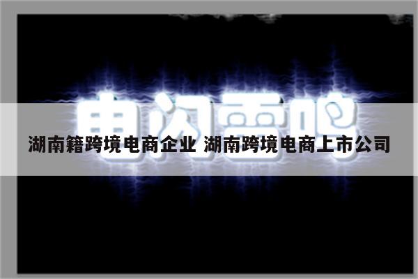 湖南籍跨境电商企业 湖南跨境电商上市公司