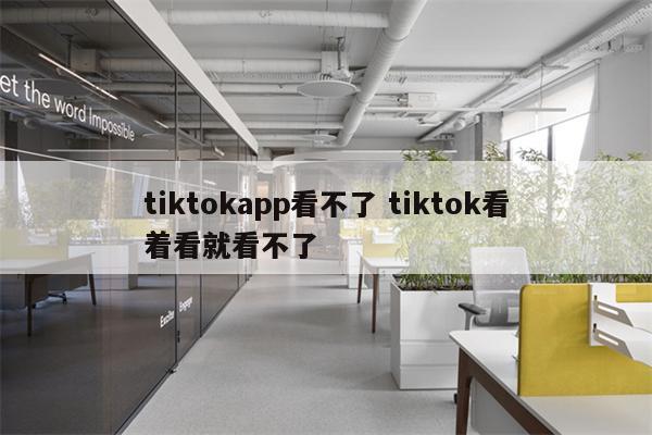 tiktokapp看不了 tiktok看着看就看不了