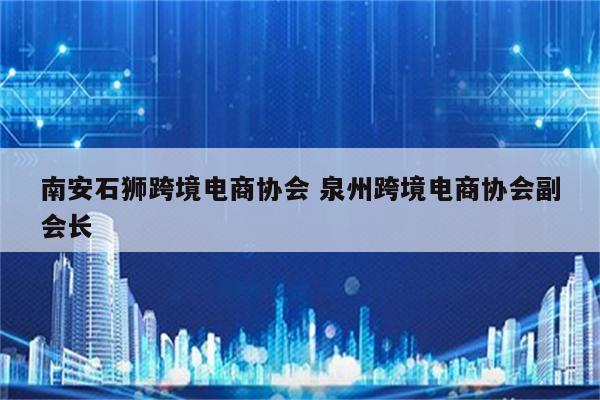 南安石狮跨境电商协会 泉州跨境电商协会副会长