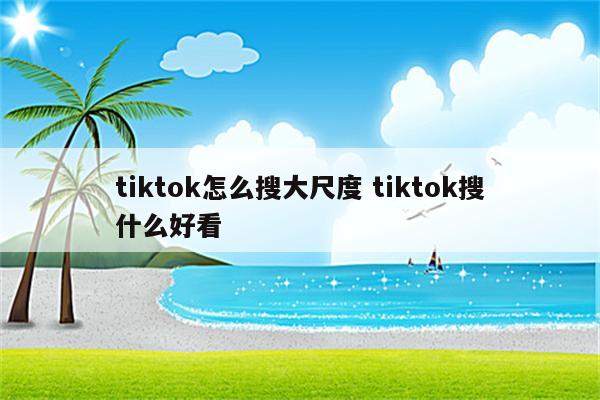 tiktok怎么搜大尺度 tiktok搜什么好看