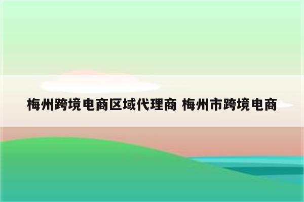 梅州跨境电商区域代理商 梅州市跨境电商
