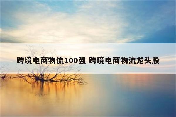 跨境电商物流100强 跨境电商物流龙头股
