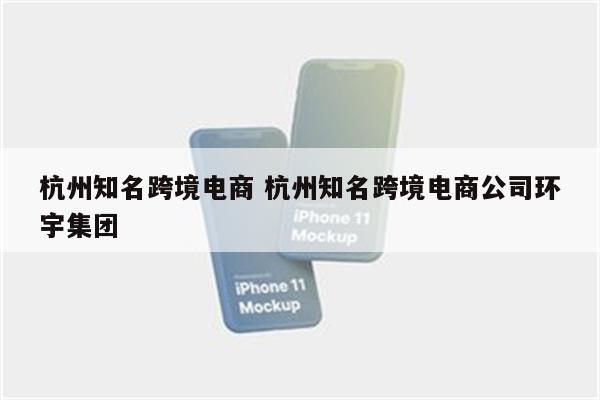 杭州知名跨境电商 杭州知名跨境电商公司环宇集团