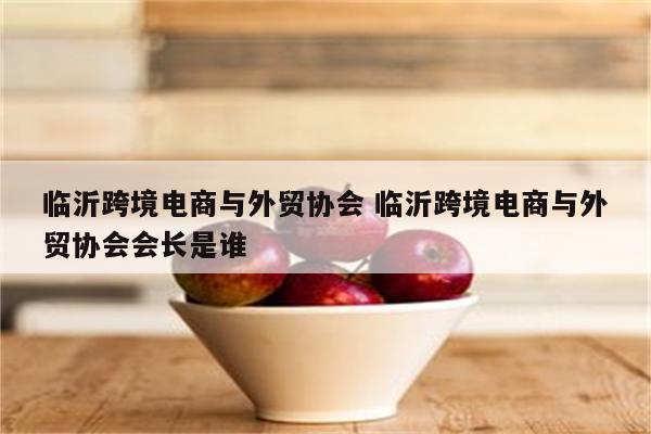 临沂跨境电商与外贸协会 临沂跨境电商与外贸协会会长是谁