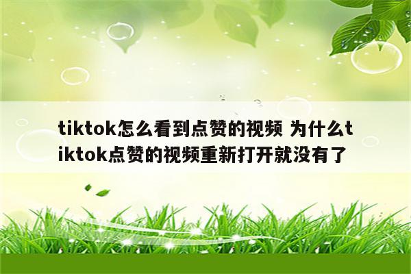 tiktok怎么看到点赞的视频 为什么tiktok点赞的视频重新打开就没有了