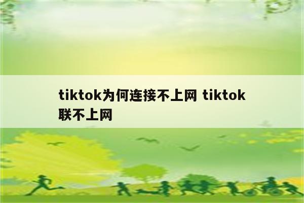tiktok为何连接不上网 tiktok联不上网