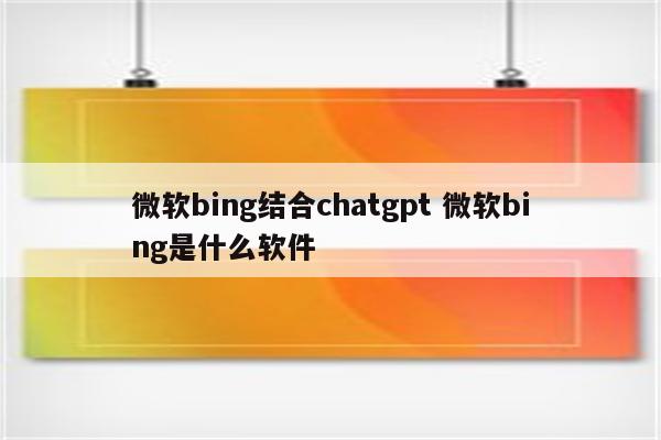 微软bing结合chatgpt 微软bing是什么软件