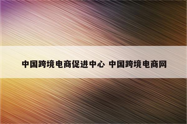 中国跨境电商促进中心 中国跨境电商网