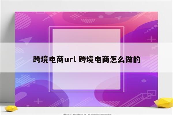 跨境电商url 跨境电商怎么做的
