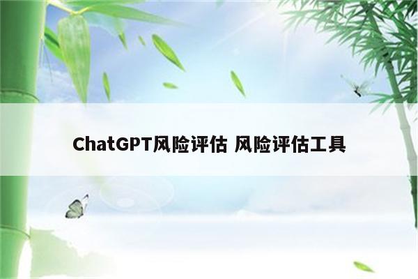 ChatGPT风险评估 风险评估工具